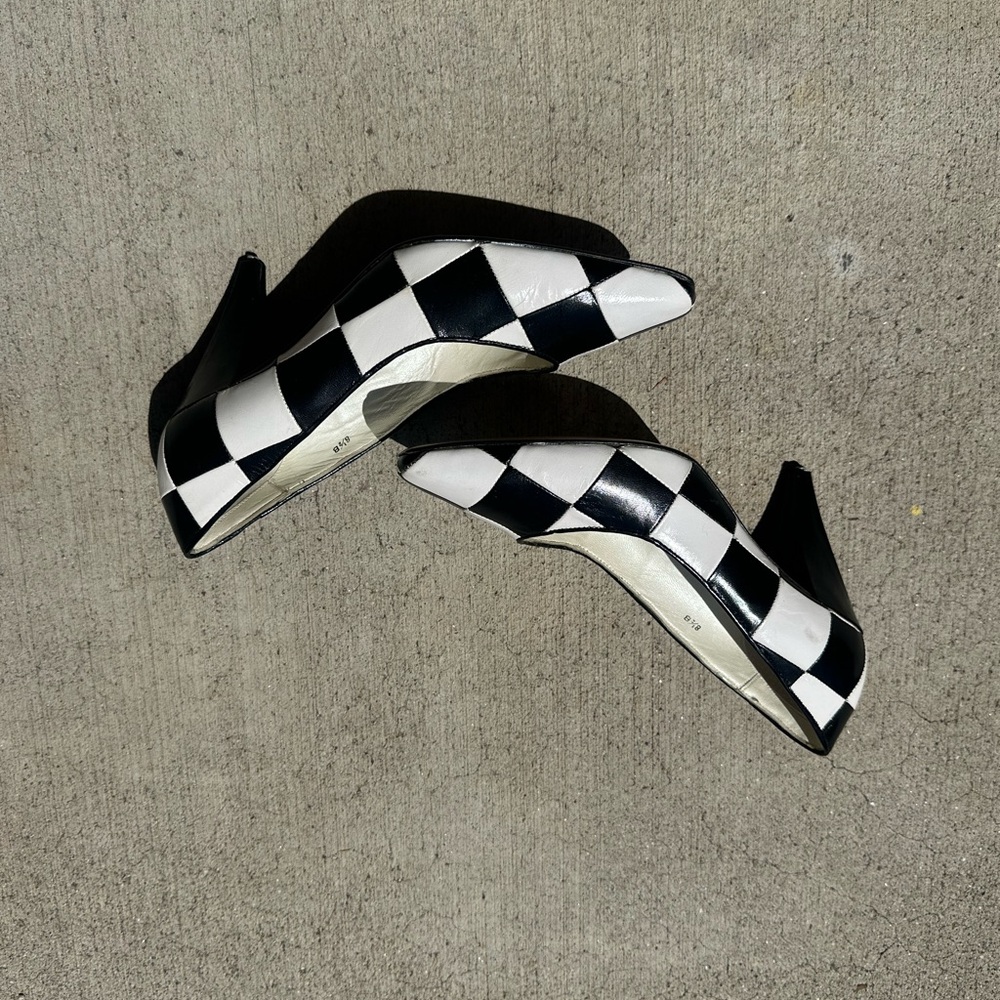 Black and White Checkered Heels